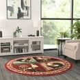 thumbnail image 1 of Masada Rugs Rooster Style Round Area Rug L-379 (5 Feet 5 Inch X 5 Feet 5 Inch) Round, 1 of 7