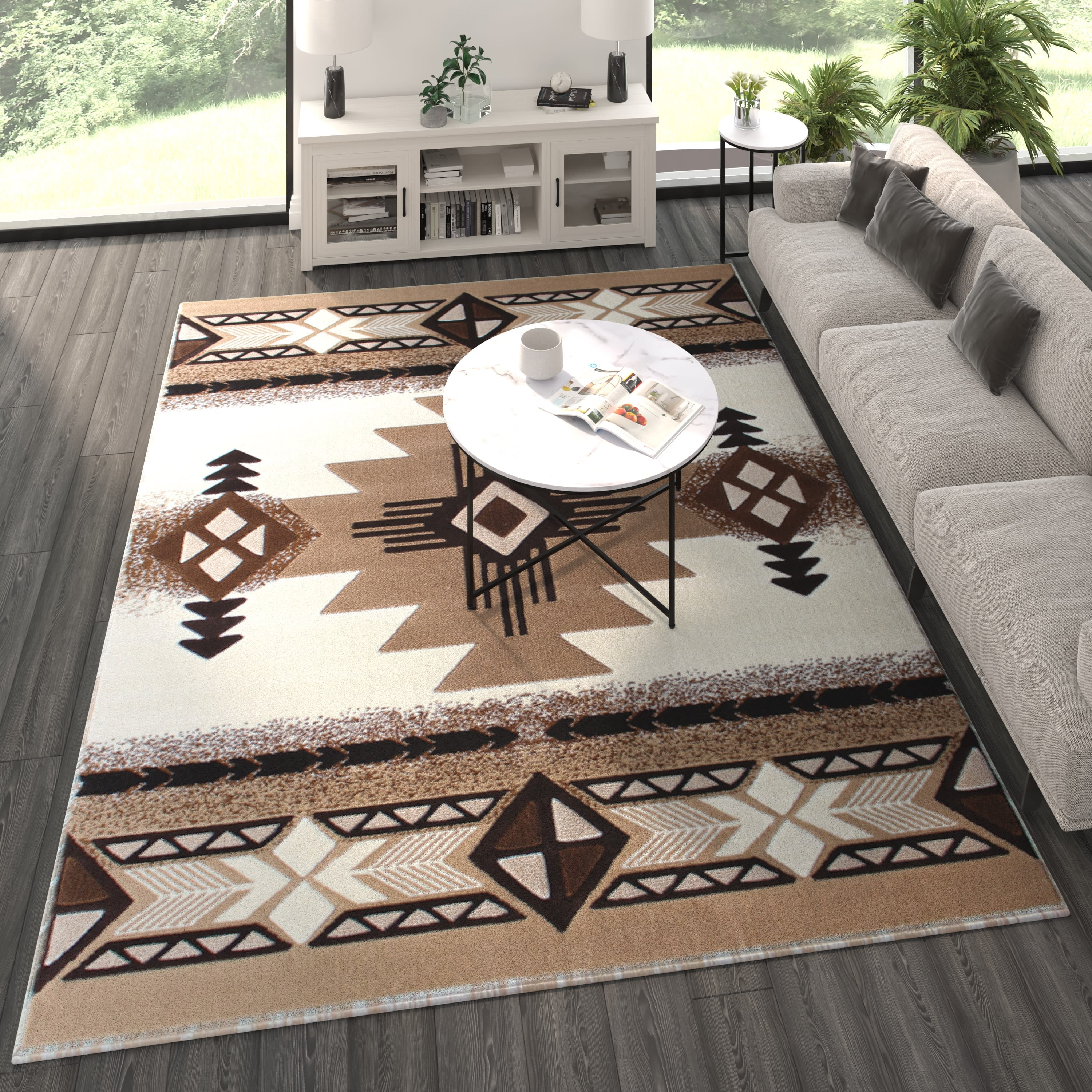 Masada Rugs South West Area Rug Ivory Design C318 - Walmart.com