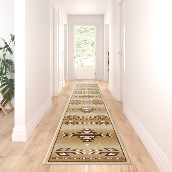 Masada Rugs Southwest , Area Rug (32 Inch X 15 Feet 5 Inch) Runner, Beige