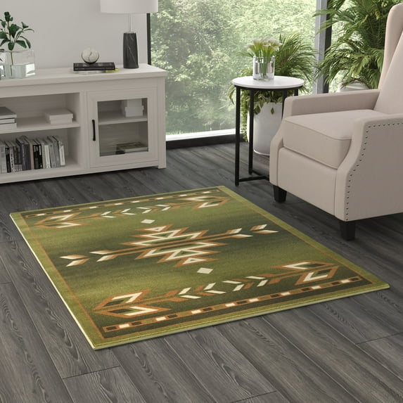Masada Rugs Southwest , Area Rug (4 Feet X 5 Feet), Green