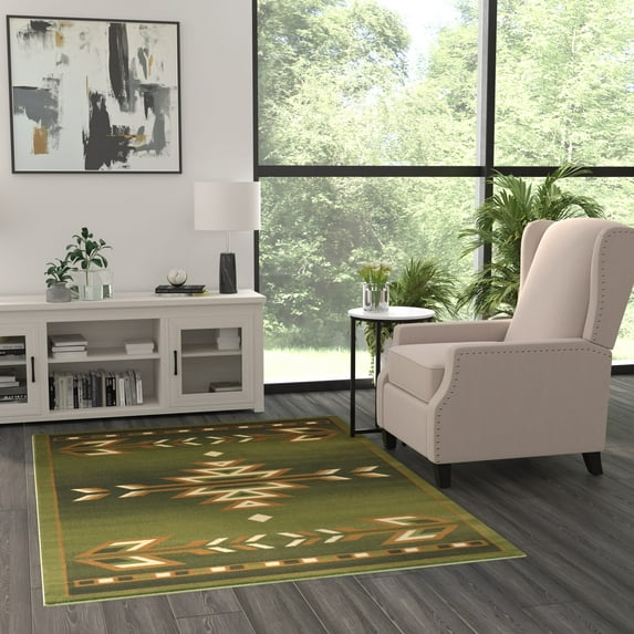 Masada Rugs Southwest , Area Rug (5 Feet X 7 Feet ), Green