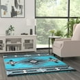 thumbnail image 1 of Masada Rugs Southwest  Design Turquoise Area Rug (5 Feet X 7 Feet), 1 of 7