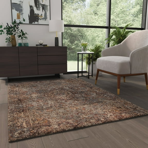 Masada Rugs Traditional Artisan Old English Area Rug, Red Multicolor (5 Feet x 7 Feet)