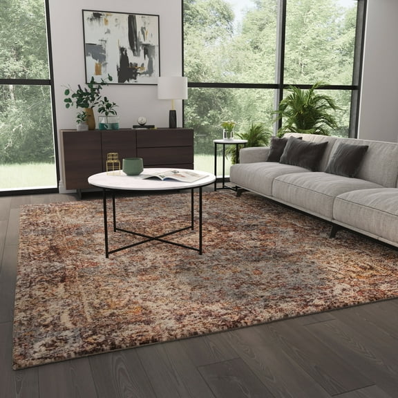 Masada Rugs Traditional Artisan Old English Area Rug, Red Multicolor (8 Feet x 10 Feet)