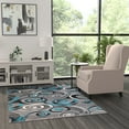 thumbnail image 1 of Masada Rugs Turquoise Grey Modern Contemporary Woven Area Rug, Hand Carved (5 Feet X 7 Feet, Turquoise), 1 of 7