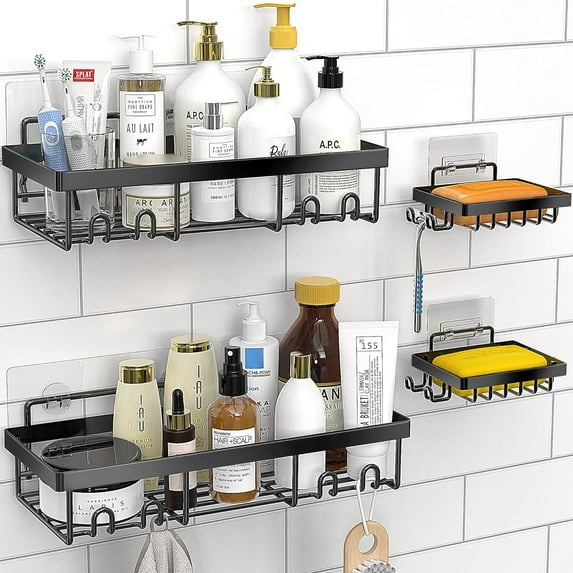 Masadi 2 Pack Shower Caddy with 2 Soap Holder,Stainless Steel Bathroom Accessories W 3.8 in