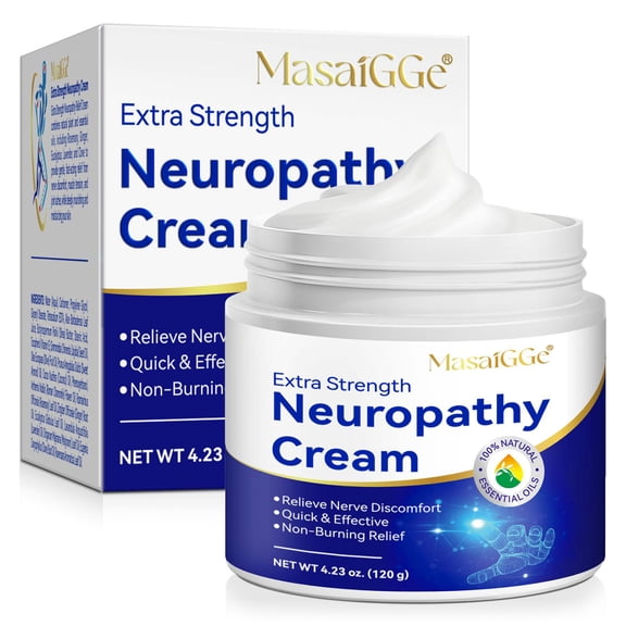 MasaiGGe Extra Strength Comfort Cream, Cooling Botanical Skin Cream with Essential Oils, Non-Burning Formula, 120g
