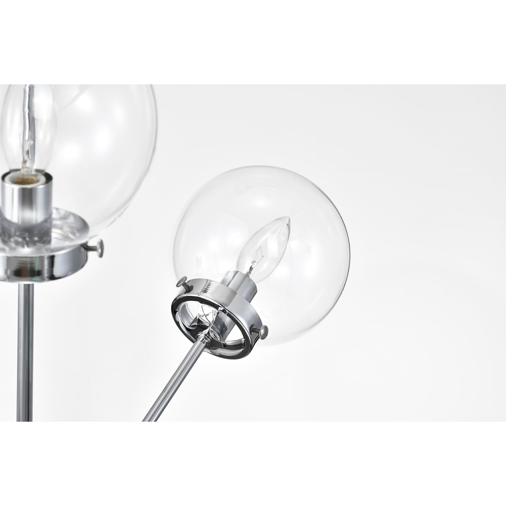 Chrome 12-Light Sputnik Chandelier with Clear Glass Globe Shades