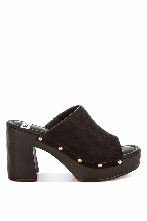 Masaki Soft Suede Leather Wooden Clogs