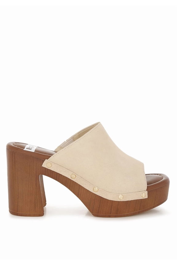 Masaki Soft Suede Leather Wooden Clogs