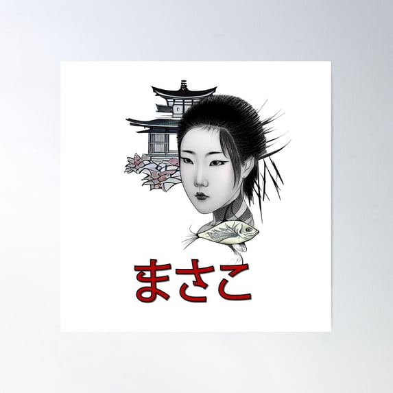 Masako Poster Wall Art, Modern Wall Decor For Living Room Bedroom, 30x30 UNFRAMED