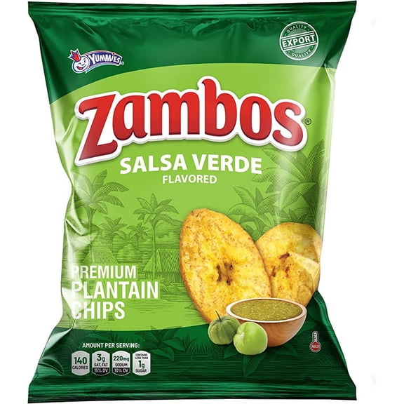 Zambos Salsa Verde Premium Plantain Chips 5.3oz 150g