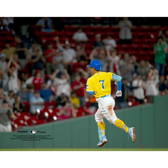 Masataka Yoshida Boston Red Sox Unsigned Yellow Jersey Photograph