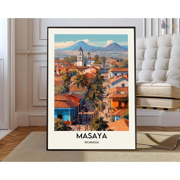 Masaya Volcano Region Poster, Unframed Paper Poster 8x10in