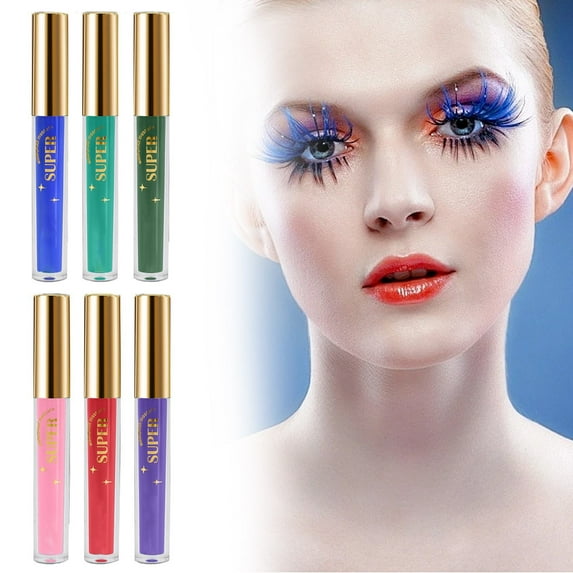 Mascara - 1 Box, 6 Color Colorful Black Set Colorless Slim Thick Curly Holiday Stage Makeup Attention To Texture And Durability 5Ml*6, Easter, St. Patrick'S Day, Wedding, Mascara, Makeup Organizers