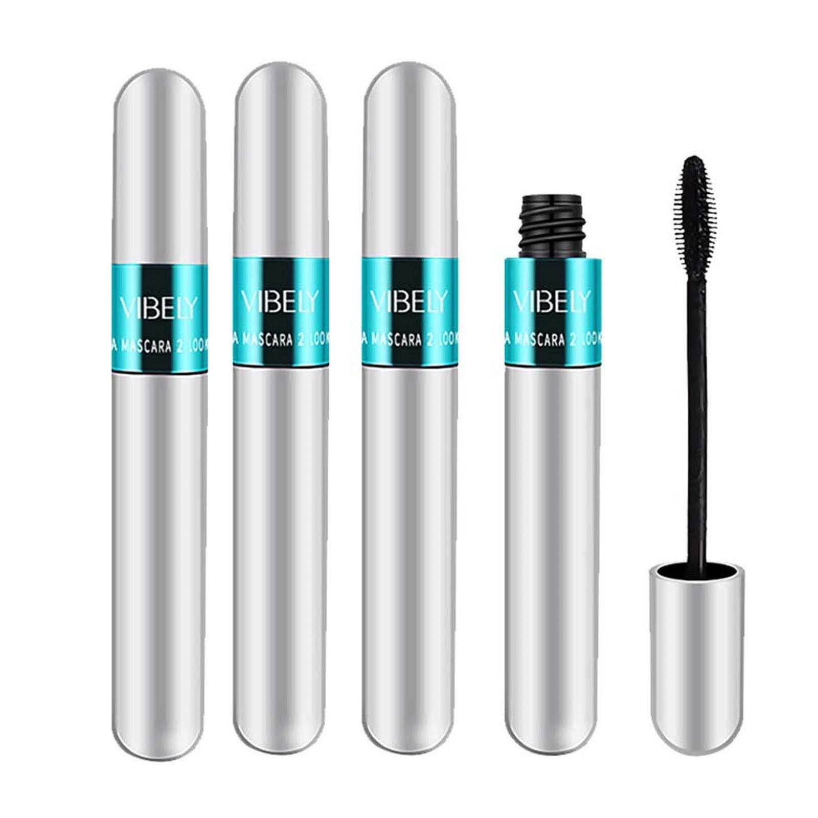Mascara 5X Longer Waterproof, Super Lasting NonClumping 4D Mascara, 2 in 1 Eyelash Cosmetics