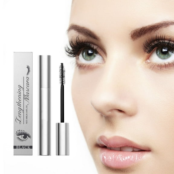 Mascara Black Volume and Length - 4D Silk Fiber Mascara Natural and False Effect, Lengthening and Thickening No Clumping Mascara Smudge Proof for Makeup