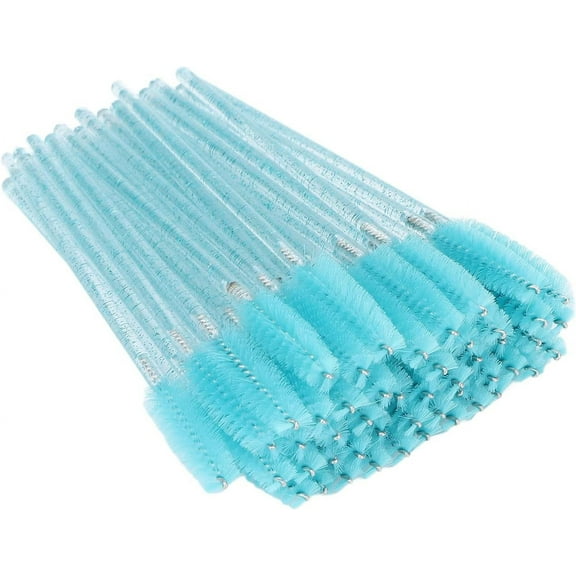 Mascara Brush Wands, Clean Eyelash Mascara Wands Portable Dual Purpose 50pcs for Women for Beauty Salon(Light blue)