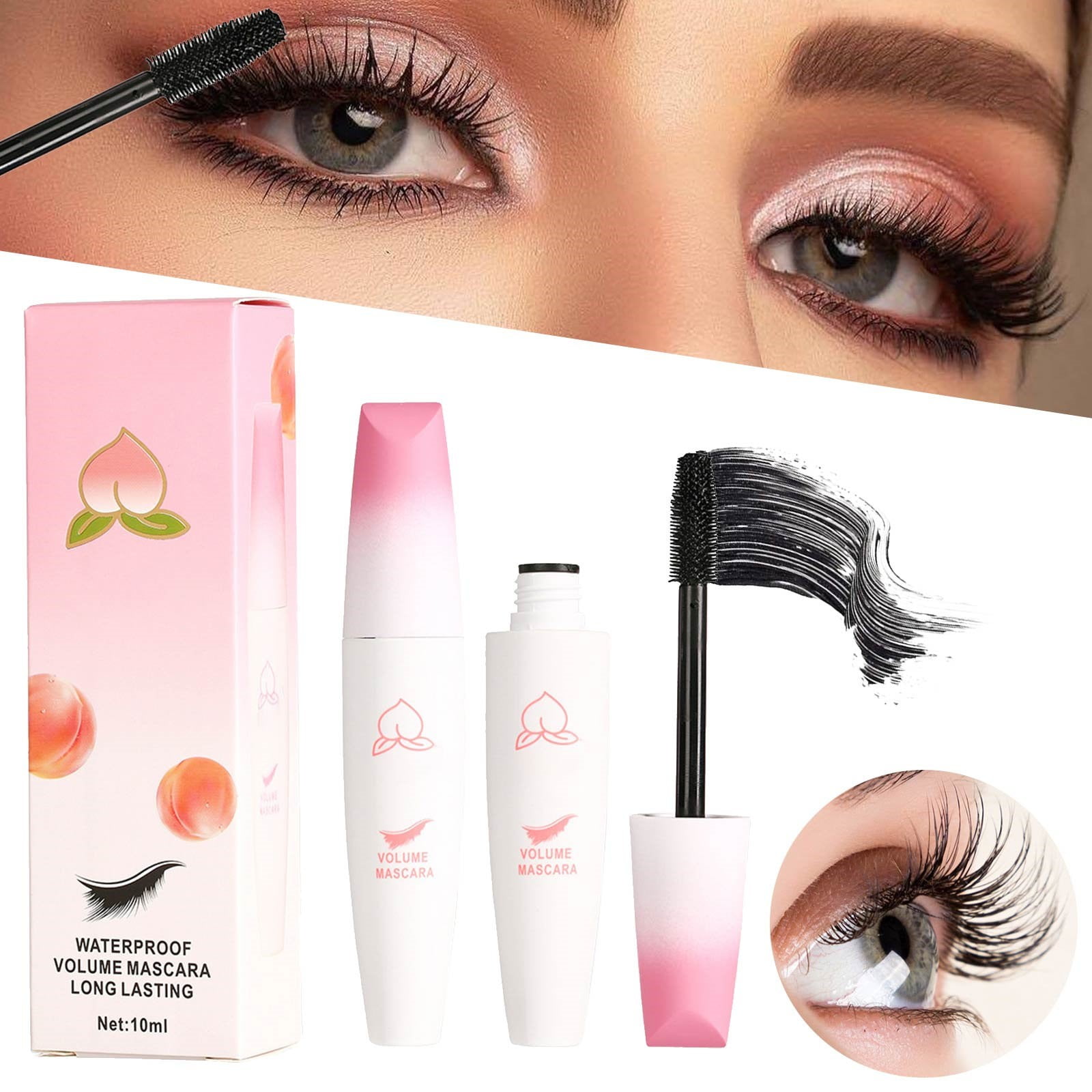 Mascara Clearance! Kitecy 4D Silk Fiber Lash Mascara Natural Smudges