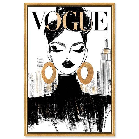 Mascara Eye Shadow Cover Canvas Print Fashion Art by Art Remedy, Gold Frame, 10 x 15