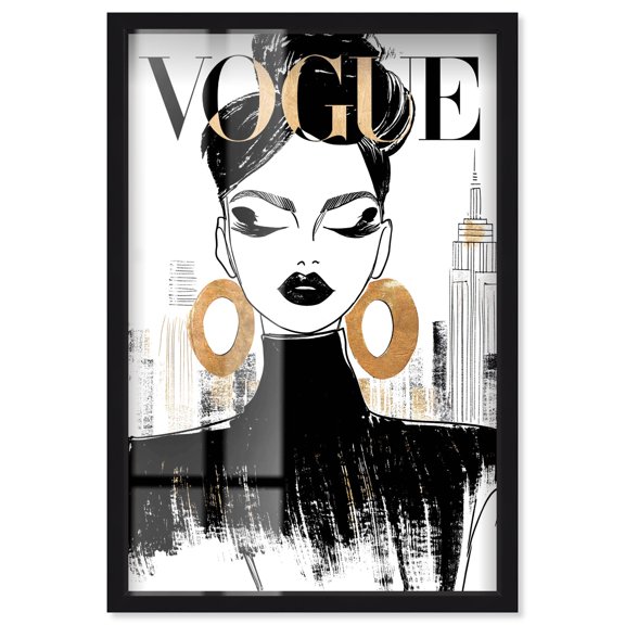 Mascara Eye Shadow Cover Shadowbox Print Fashion Art by Art Remedy, Black Frame, 36 x 54