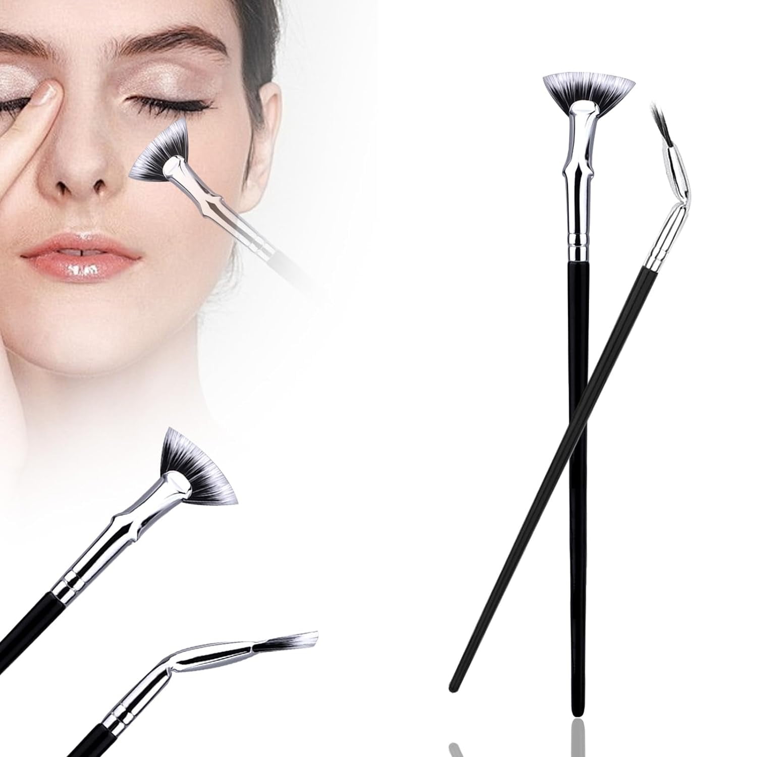 Mascara Fan Brush for Lashes, Eyelash Fan Brush Makeup, Natural Lifted