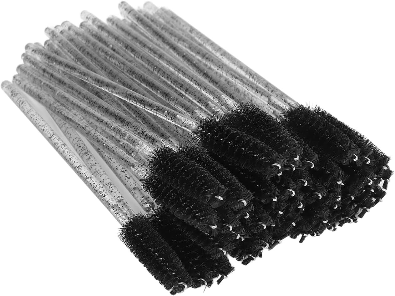 Mascara Wands, Flexible 50pcs Spiral Brush Head Makeup Tool Clean Mascara Brush Wands Dual