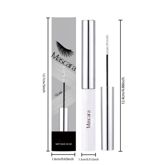 Mascara Waterproof Curling Formula with Fine Clear Brush for Defined Lashes, Long Lasting Durable Wear, Smudge Resistant Eye Makeup, 5g Net Weight