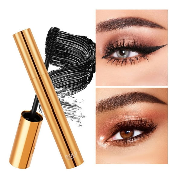 Mascara Waterproof Long Lasting, Smudge Proof Eyeliner, Thick Natural Curled Lengthening Lash Enhancer, Sweat Resistant Full Body Lash Definition Brush