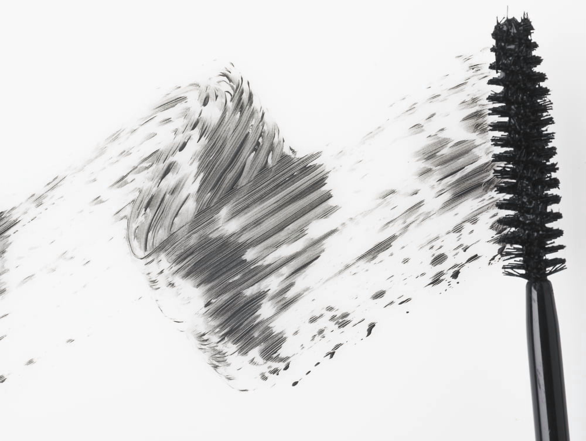 Mascara brush leaving traces of mascara on a white background Canvas Art - Eric Kulin Design Pics (34 x 26)
