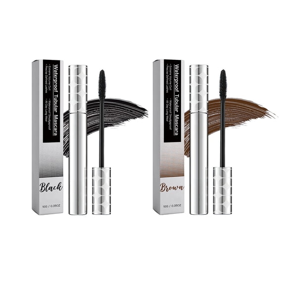 Mascara for Older Women,2PCS Volumizing Hypoallergenic Black Mascara for Thinning Lashes & Sensitive Eyes, Smudge-Proof Formula