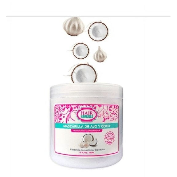 Nourishing Coconut and Garlic Hair Mask with Vitamin E and Castor Oil  Moisturizing and Frizz Control Formula