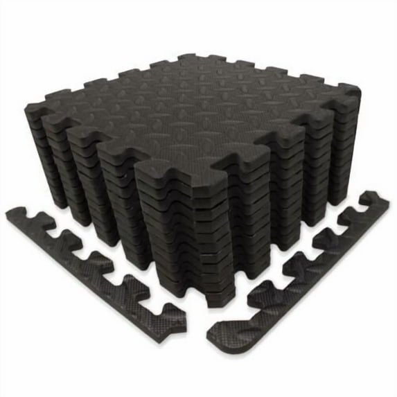 Mascarry Interlocking Puzzle EVA Foam Exercise Mats, Non-Slip Rubber Cushion, 12 Tile