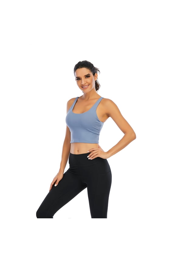Strappy Sports Bra Sexy Crisscross Back Light Support Yoga Bra with Removable Cups for Women