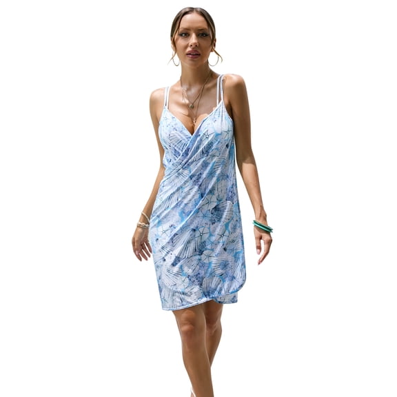 Mascarry Women Swimwear One Piece Bathing Suit Floral Bikini Cover Up Beach Dress for Vacation Holiday