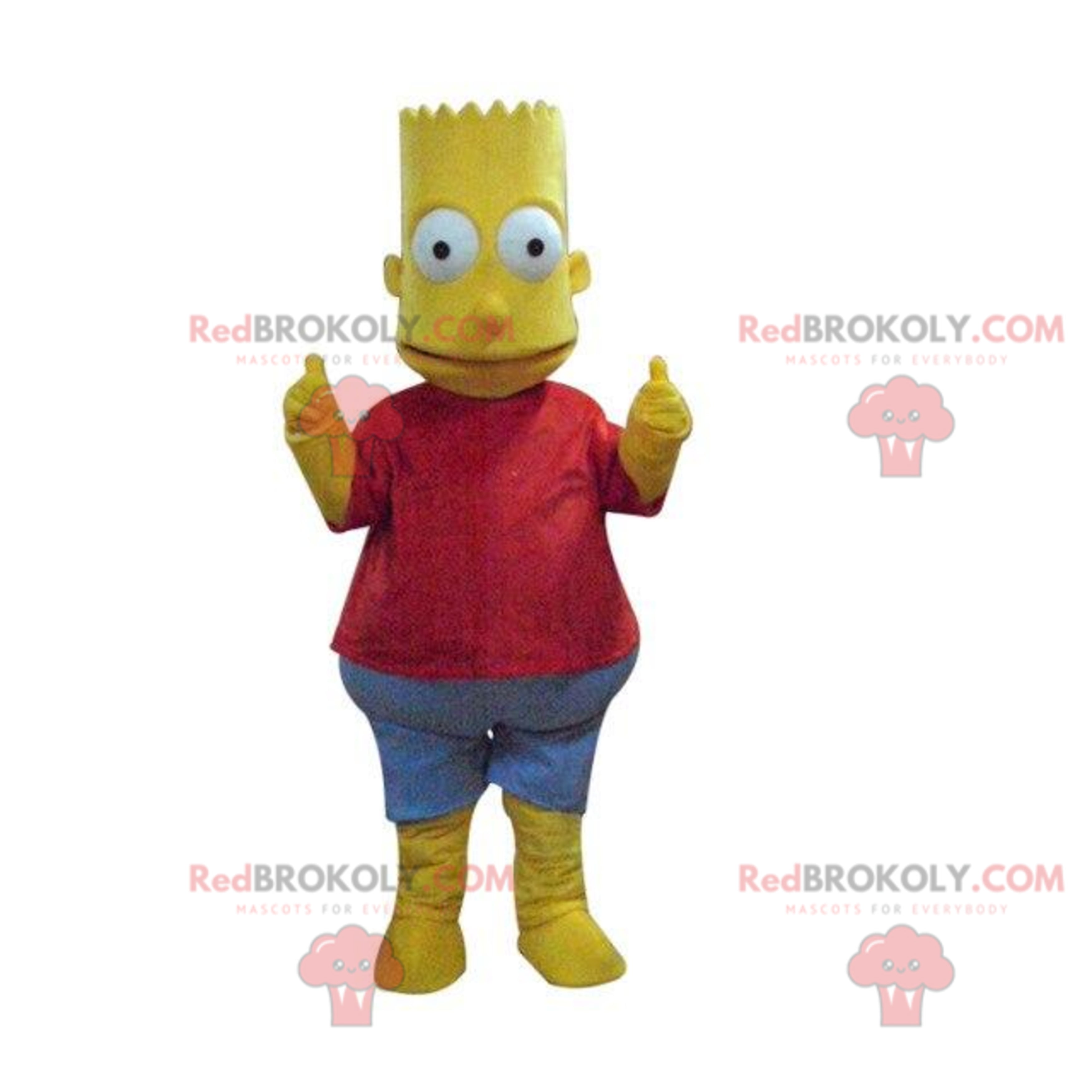 Mascot Bart Simpson, famous yellow character of series 