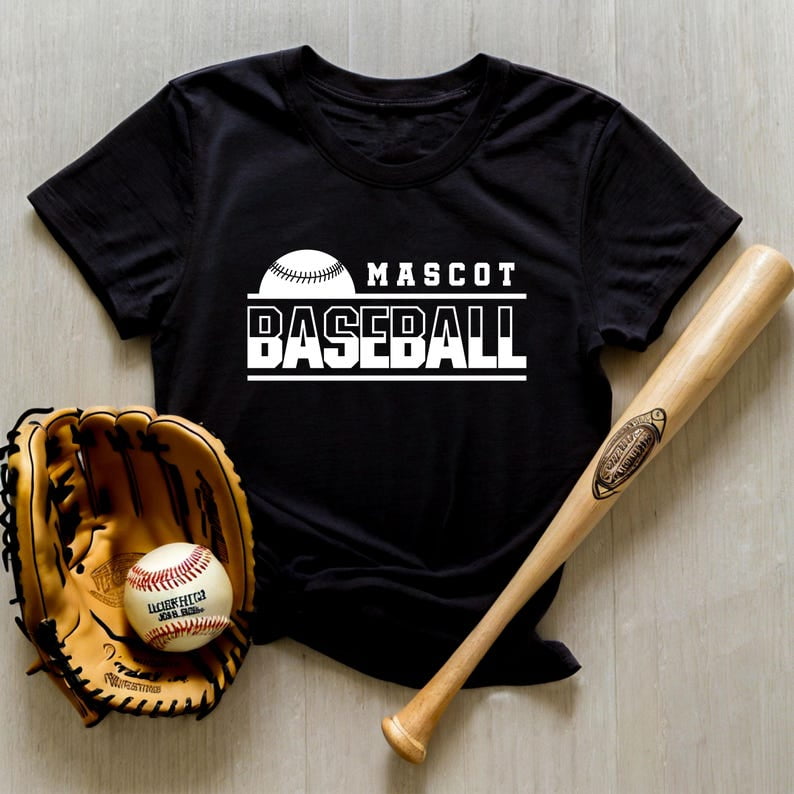 Mascot Baseball Bow T-Shirt, Cute Softball Game Day Tee, Vintage Sports Shirt for Women, Baseball Lover Crewneck