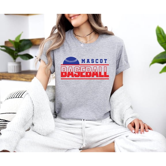 Mascot Baseball T-Shirt, Cute Softball Game Day Tee, Vintage Sports Aesthetic Shirt, Bow Baseball Crewneck