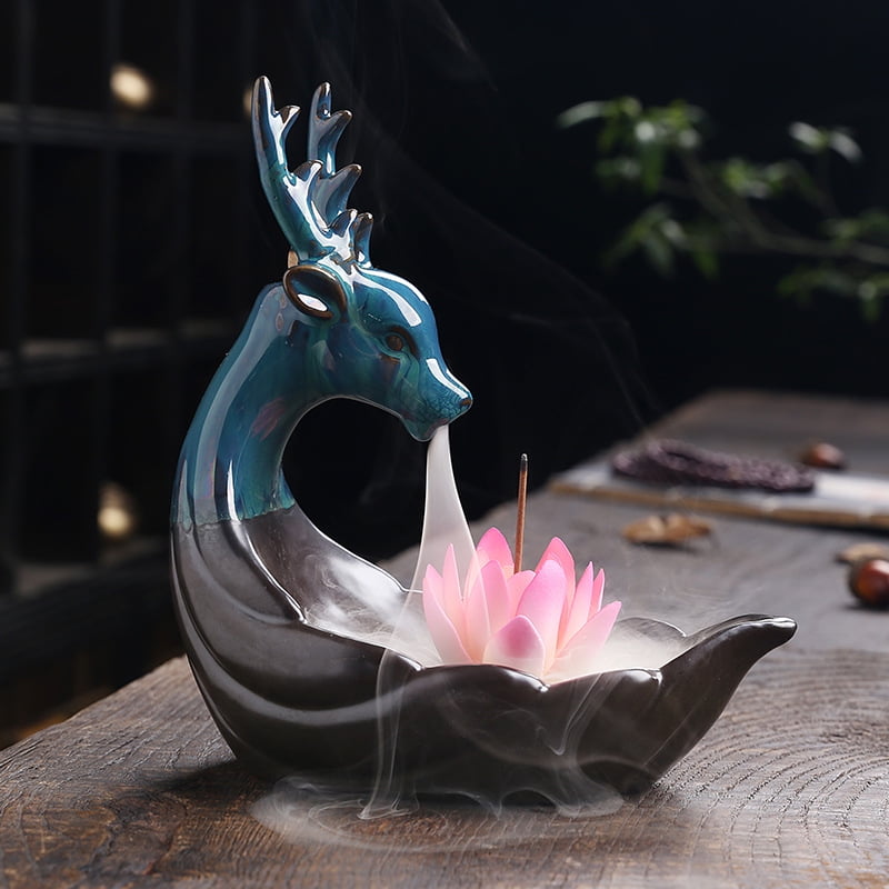 Mascot Desktop Decoration Ceramic Flower Incense Sticks Holder Incense Cone Burner
