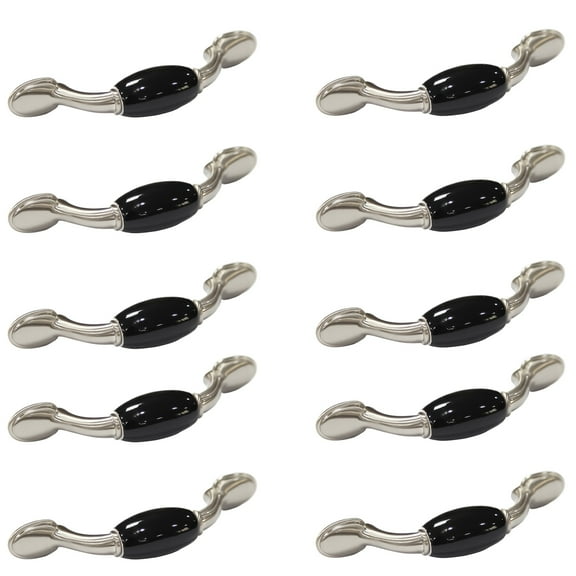 Mascot Hardware 3-inch Satin Nickel Finish Center to Center Curve Pulls Pack of 10 - Pack-10