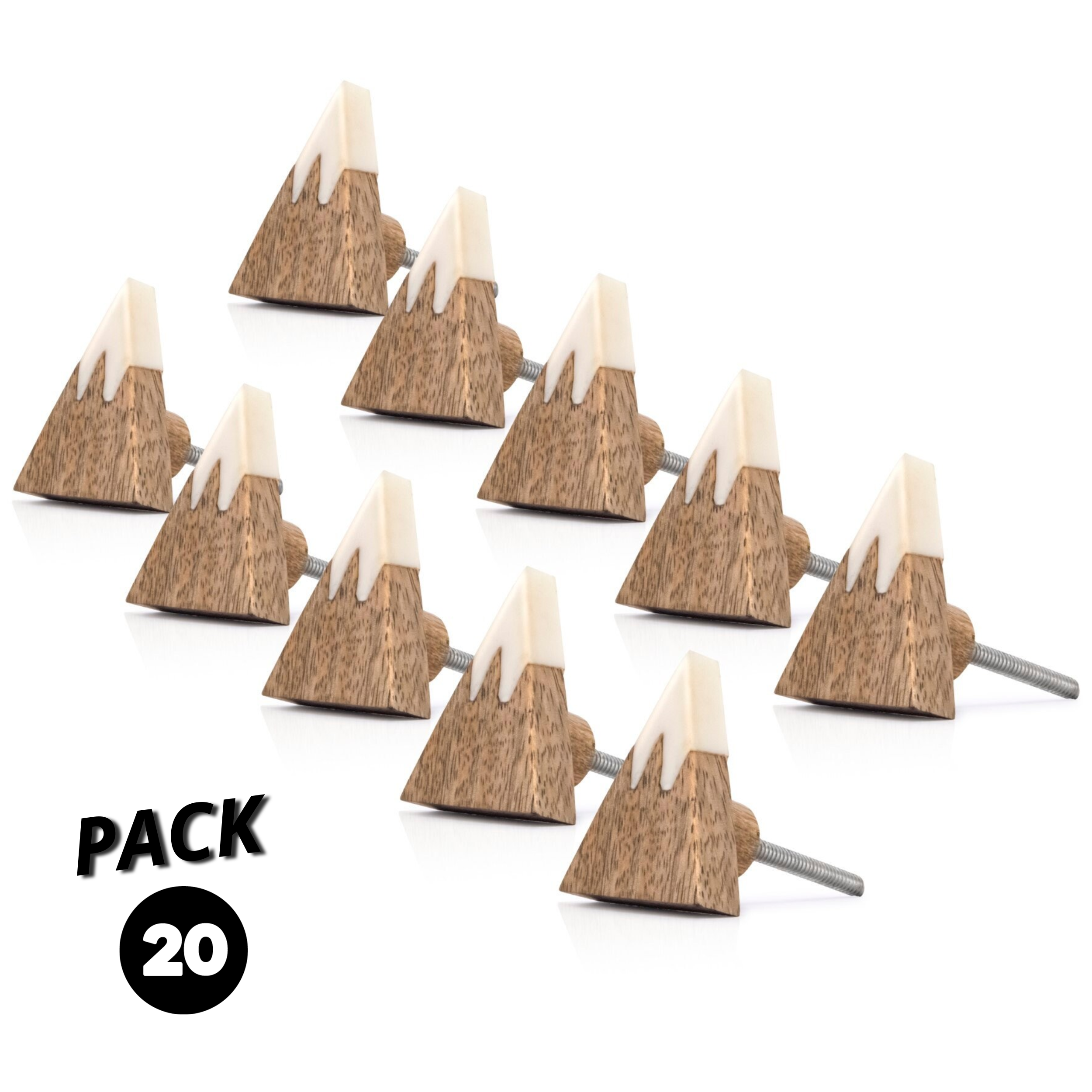 Mascot Hardware Aurora 18/9 In. Triangle Wood & White Resin