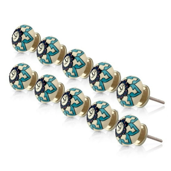 Mascot Hardware Blue & Green 1-31/50 In. Cabinet Knob - Pack Of 10