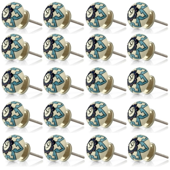 Mascot Hardware Blue & Green 1-31/50 In. Cabinet Knob - Pack Of 20