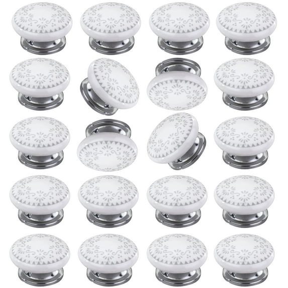 Mascot Hardware Brownsville Design 1-4/7 In. Ceramic Cabinet Knob - Pack of 20