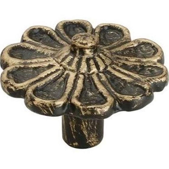 Mascot Hardware CK145ABP 1.83 in. Cosmo Flower Antique Brass Patina Cabinet Knob, Pack of 5