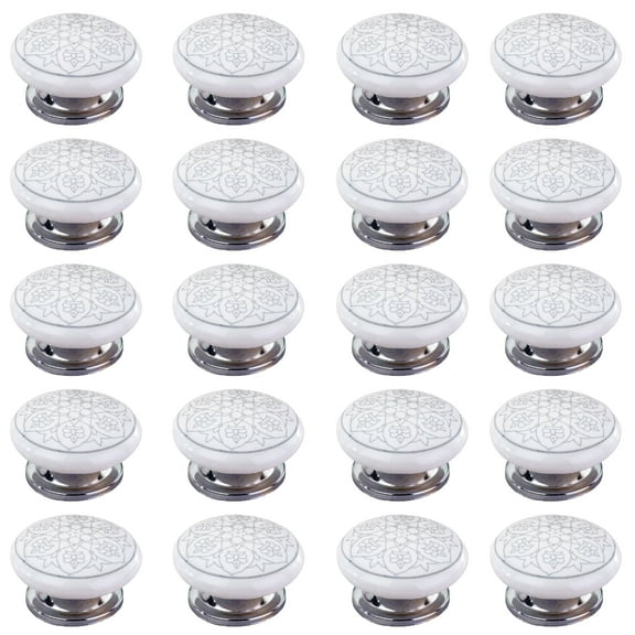 Mascot Hardware Carrollton 1-3/5 In. Grey Design Cabinet Knob - Pack of 20