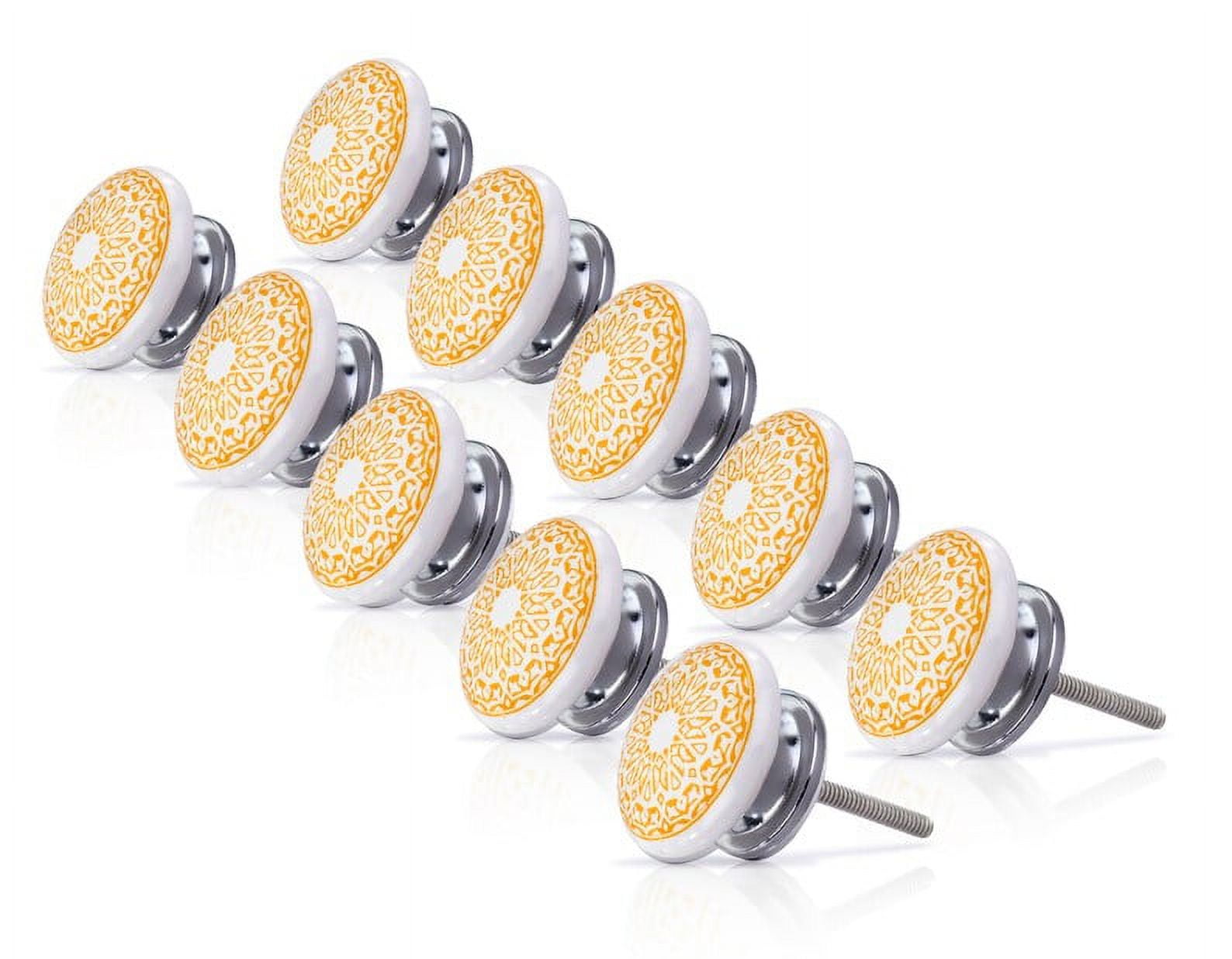 Mascot Hardware Ceramic Knobs, Handmade Yellow Collection Design