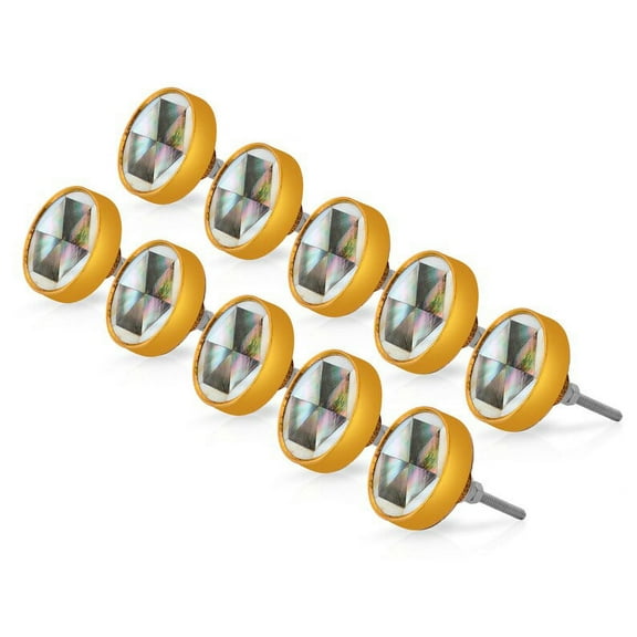 Mascot Hardware Creations Wood and Resin With Mother of Pearl Effect Cabinet Drawer Knobs and Pulls for Cabinets, Dressers and Drawers Pack of 10