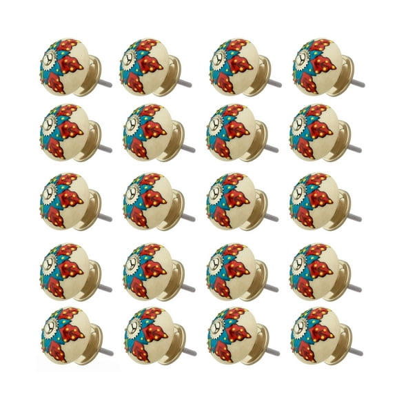 Mascot Hardware Decent 1-3/5 In. (41Mm) White & Multicolor Cabinet Knob - Pack of 20