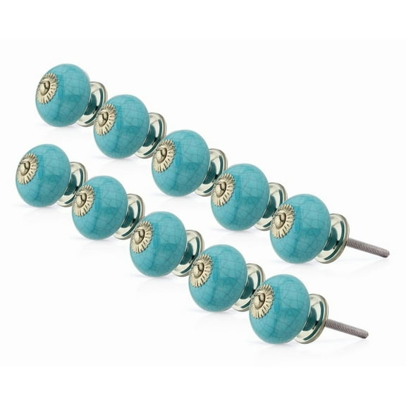 Mascot Hardware Decorative Knobs for Kitchen Cabinet and Drawers  Blue Drawer Pulls Designs Blue Ceramic Wardrobe Cupboard, & Bathroom Cabinet Knobs Pack of 10